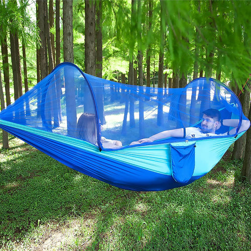 Junyora Camping Hammock with Mosquito Net and Tree Straps, Outdoor Camping