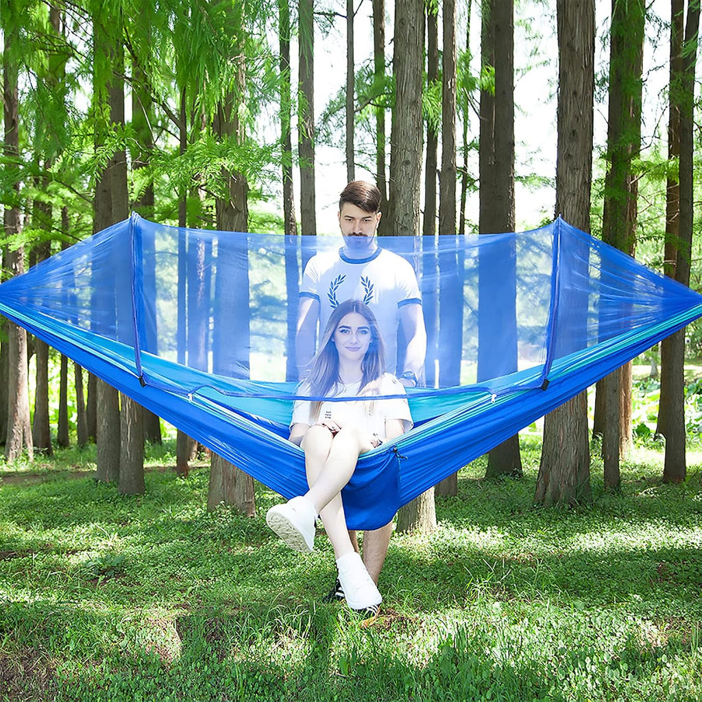 Junyora Camping Hammock with Mosquito Net and Tree Straps, Outdoor Camping