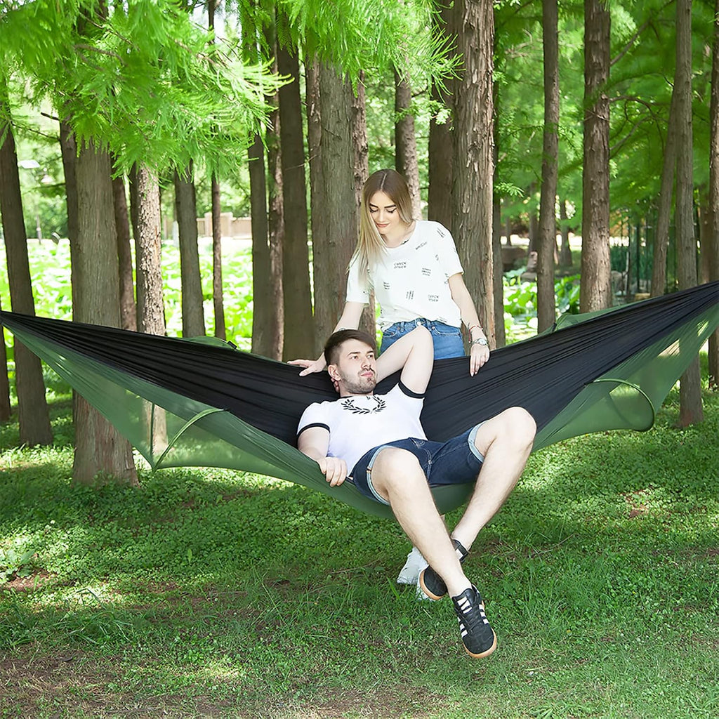 Junyora Camping Hammock with Mosquito Net and Tree Straps, Outdoor Camping