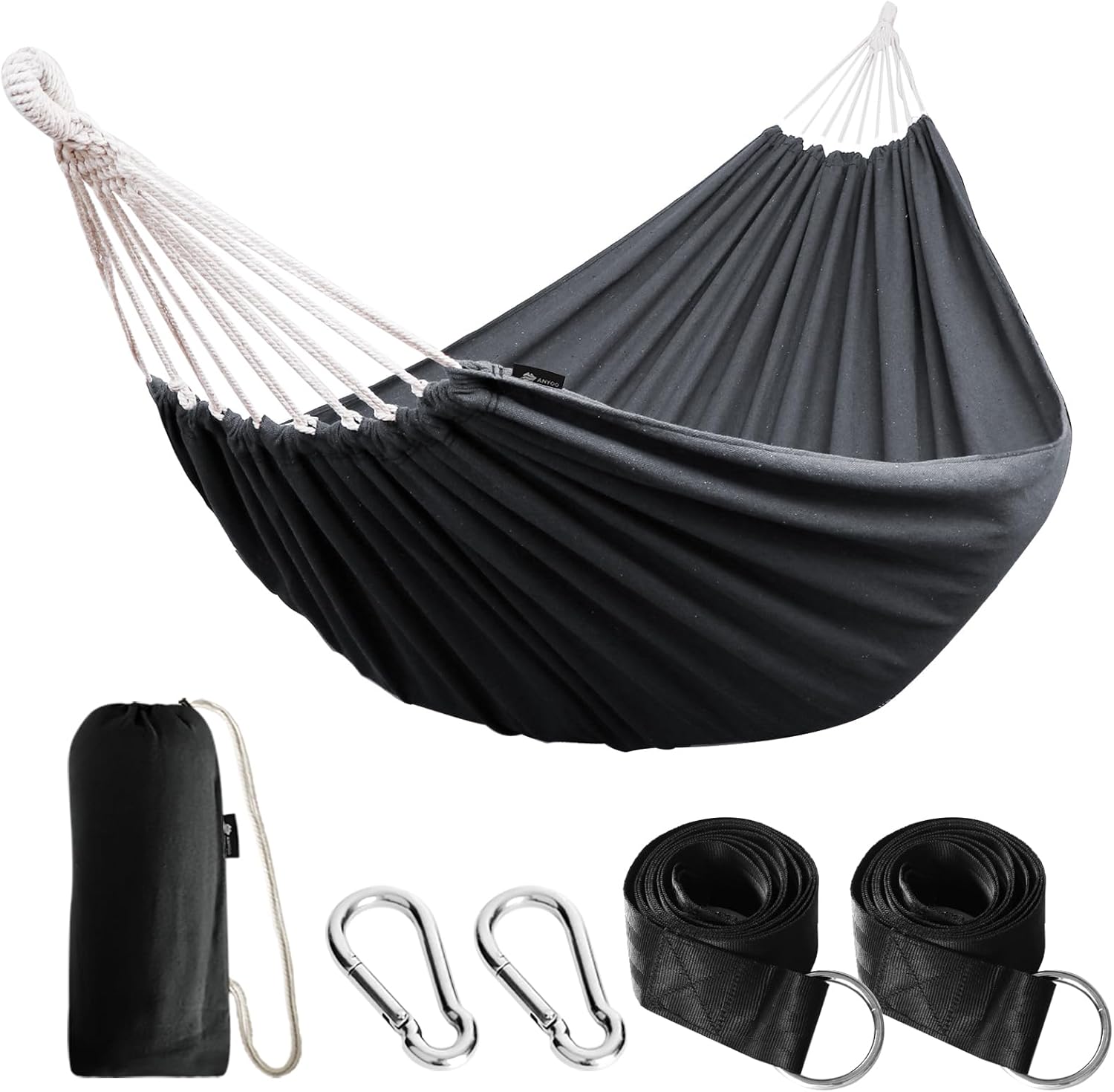 Junyora Cotton Camping Hammock with Tree Straps, Outdoor