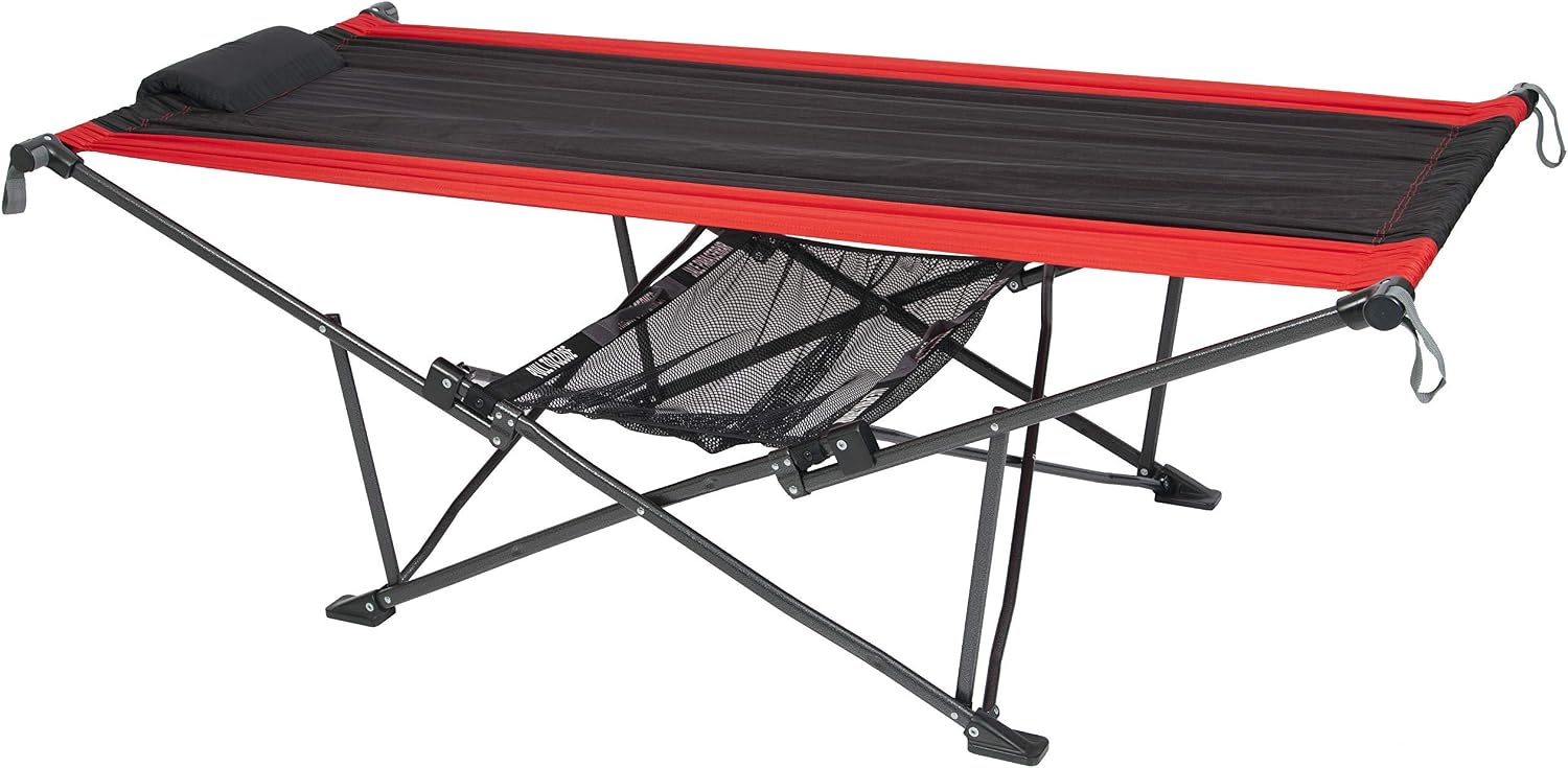 Junyora Folding Hammock with Canopy and Pillow, Outdoor Backyard
