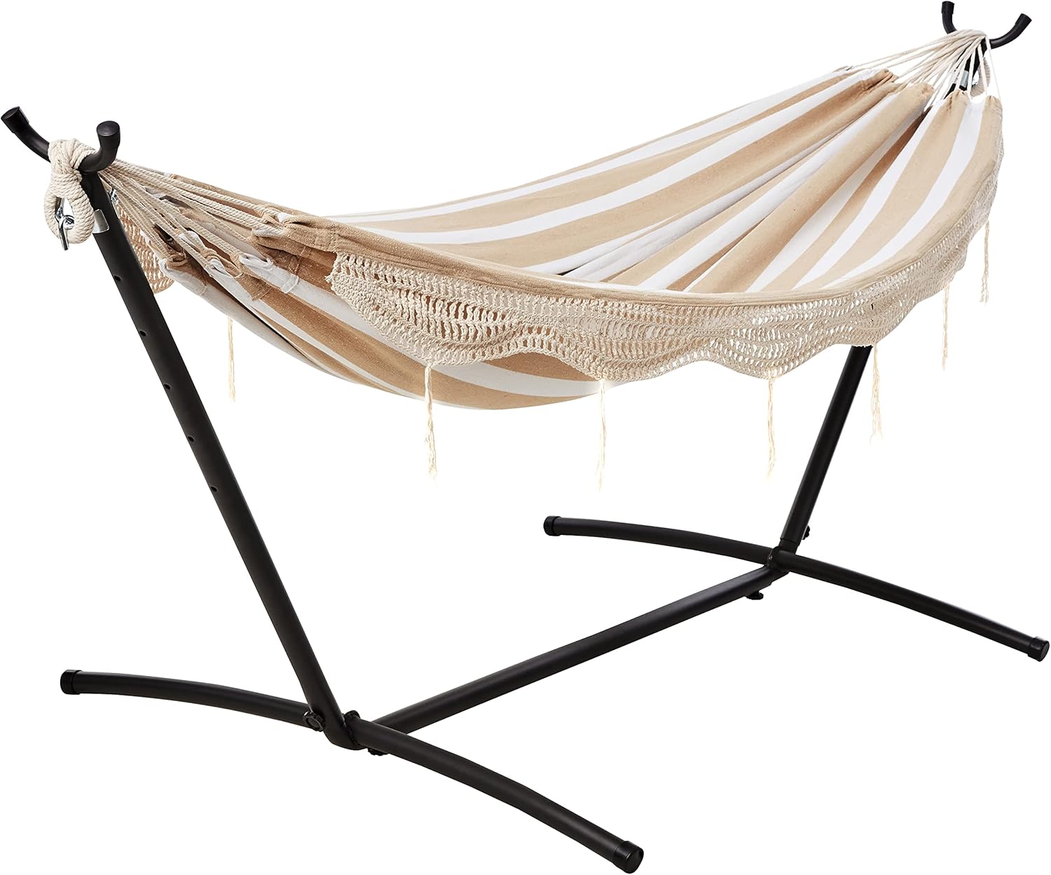 Junyora Double Hammock with Steel Stand & Carry Bag, Outdoor Backyard