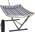 Junyora Portable Double Hammock with Spreader Bar Stand, Outdoor